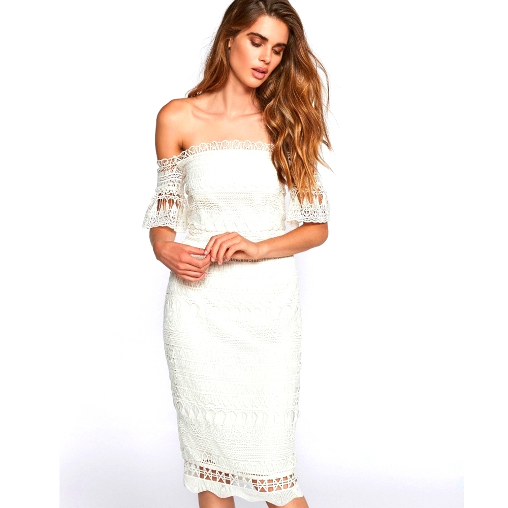 SAYLOR X FREE PEOPLE Mariah crochet midi dress